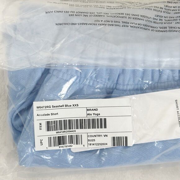 Alo Yoga Accolade Short NWT Seashell Blue XXS Limited Edition - Picture 10 of 10